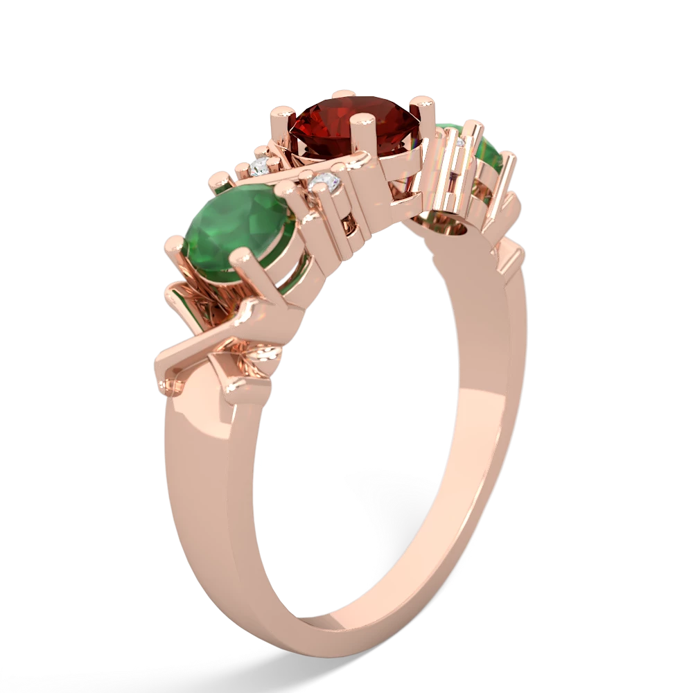 Garnet Hugs And Kisses 14K Rose Gold ring R5016