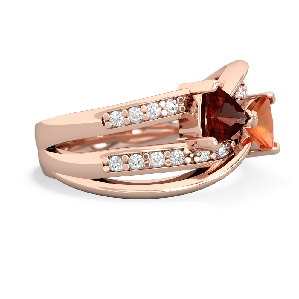 Garnet Bowtie 14K Rose Gold ring R2360