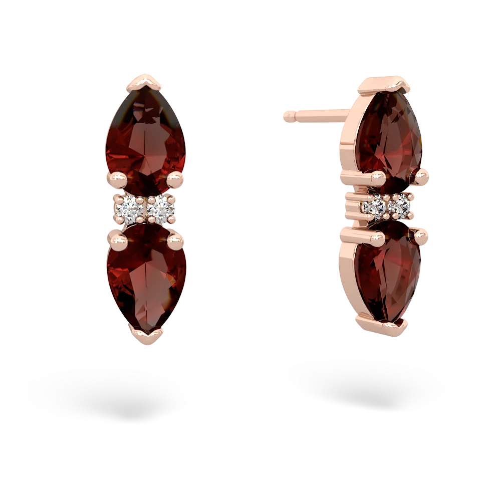 Garnet Bowtie Drop 14K Rose Gold earrings E0865