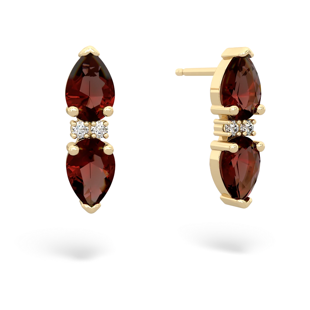 Garnet Bowtie Drop 14K Yellow Gold earrings E0865