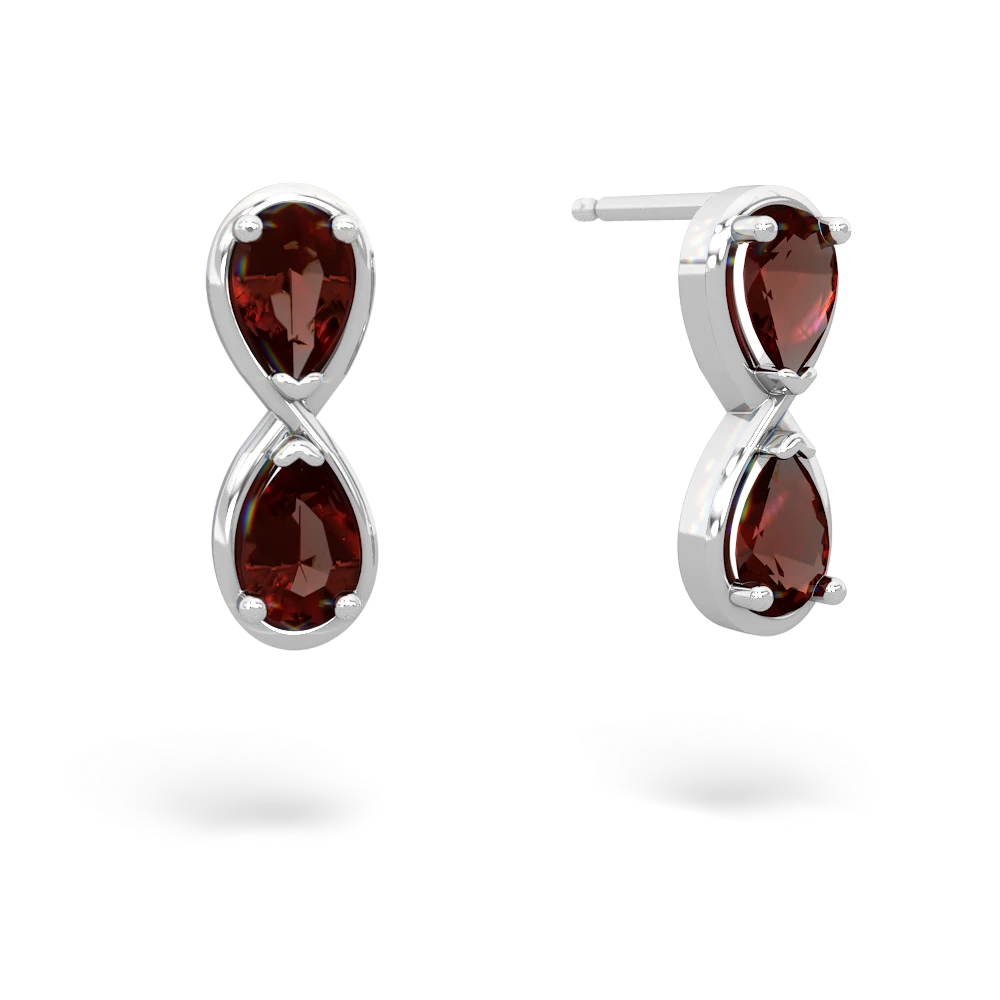 Garnet Infinity 14K White Gold earrings E5050