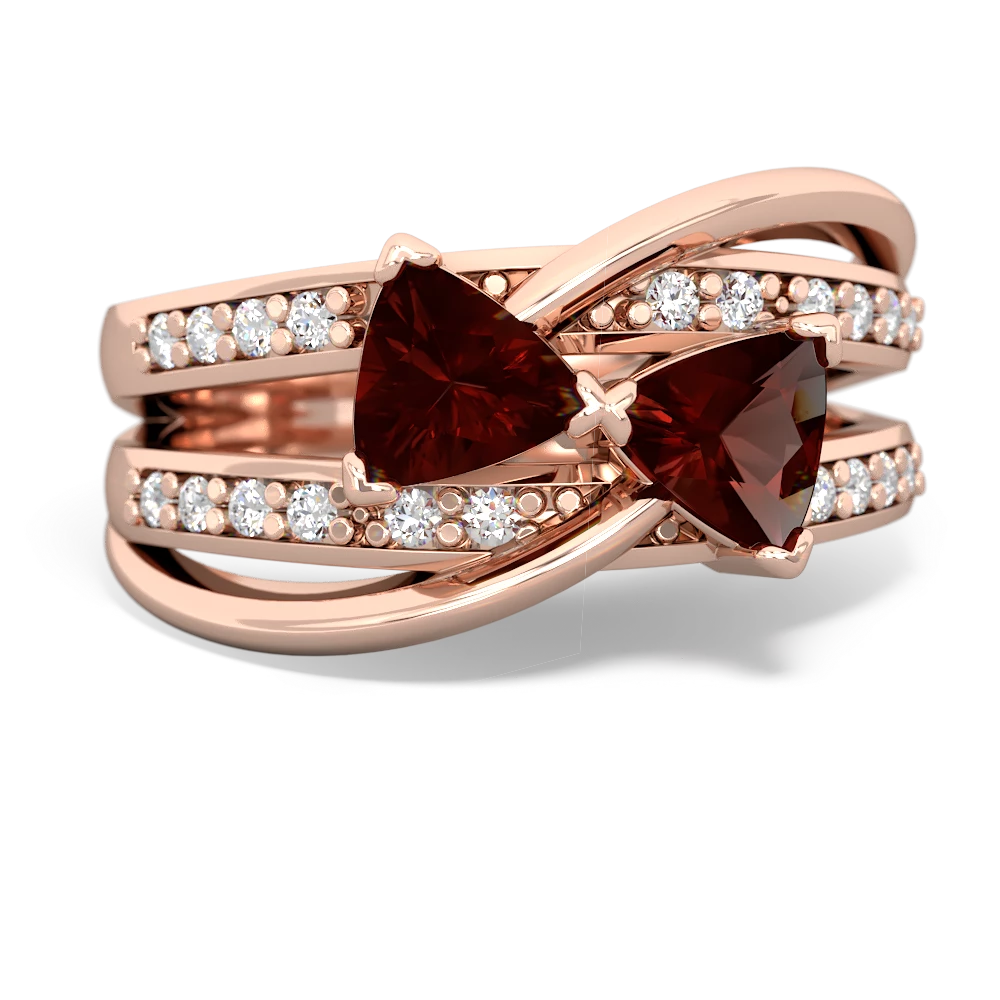 Garnet Bowtie 14K Rose Gold ring R2360