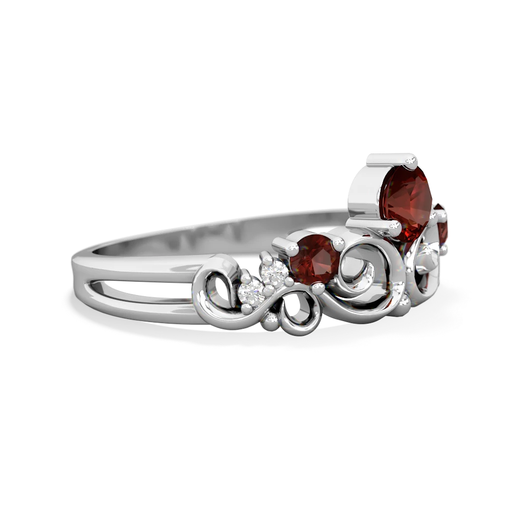 Lab Ruby Crown Keepsake 14K White Gold ring R5740