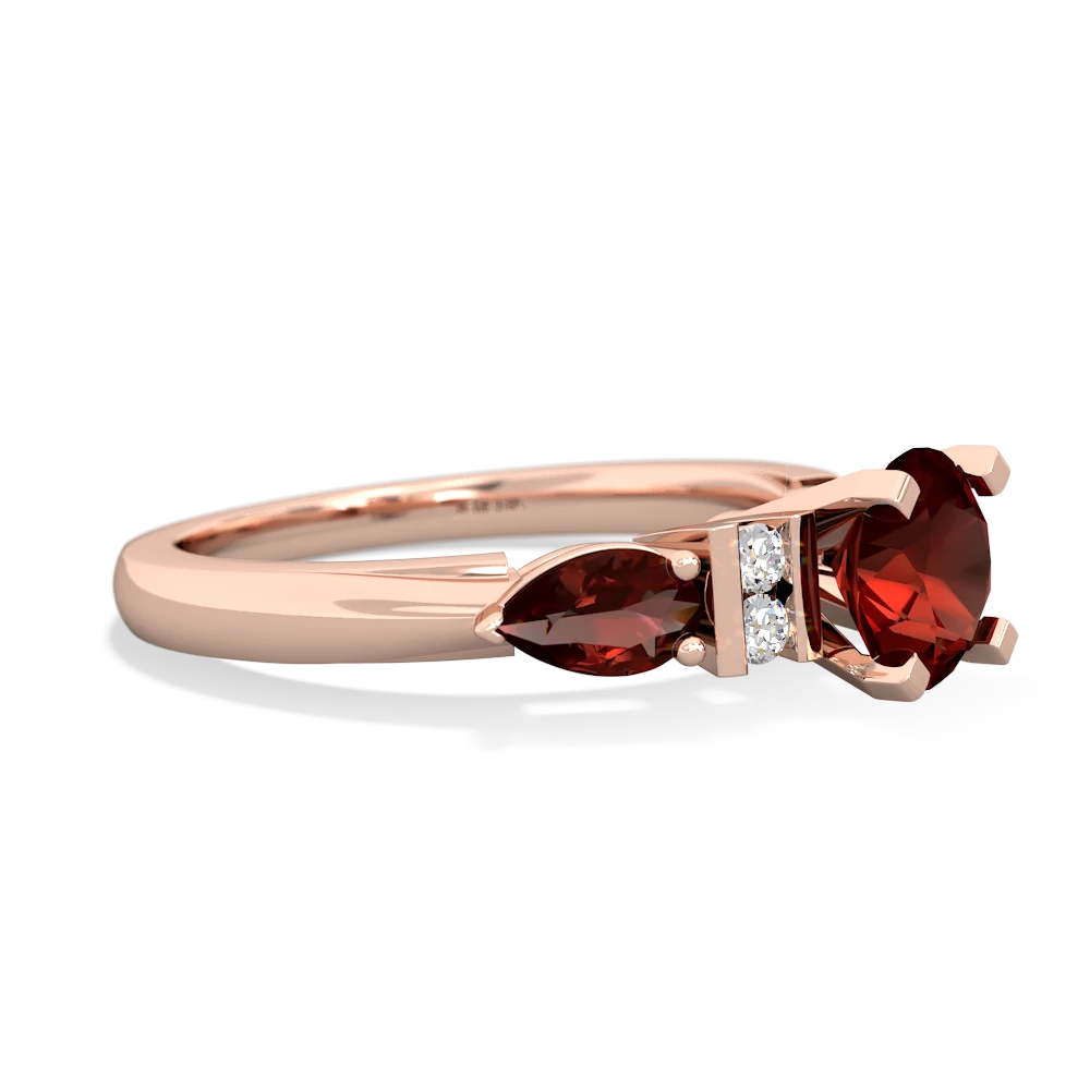 Smoky Quartz 6Mm Round Eternal Embrace Engagement 14K Rose Gold ring R2005