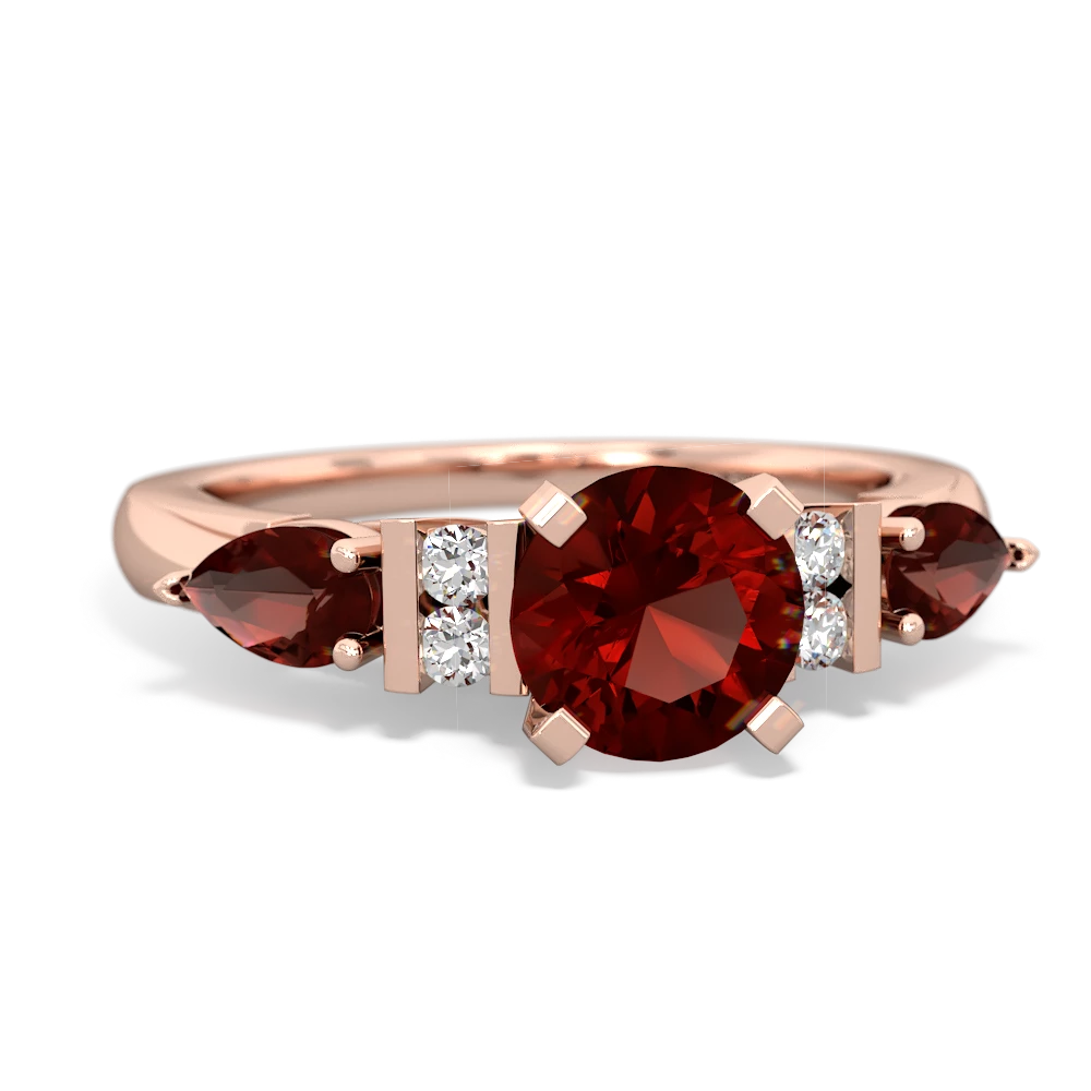 Garnet 6Mm Round Eternal Embrace Engagement 14K Rose Gold ring R2005