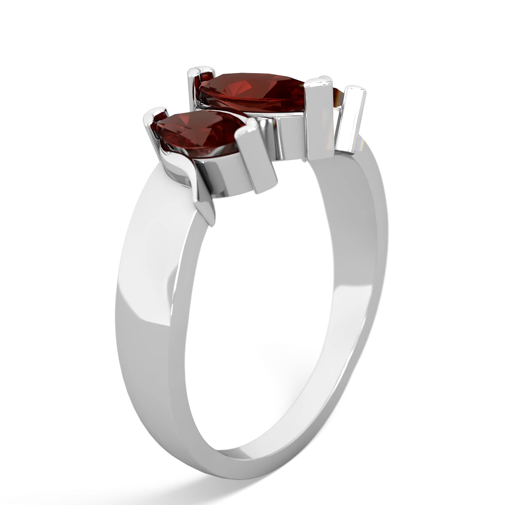 Lab Ruby Three Peeks 14K White Gold ring R2433