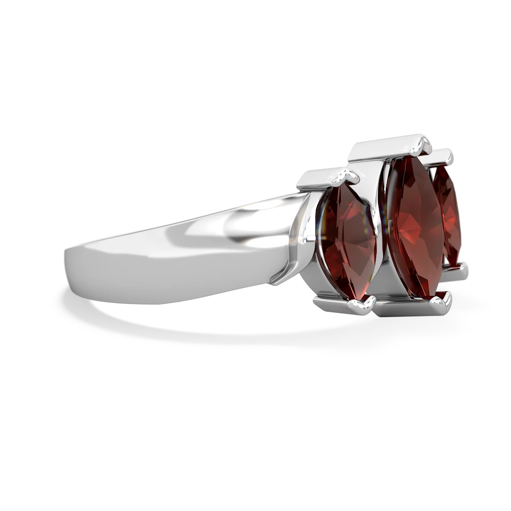 Lab Ruby Three Peeks 14K White Gold ring R2433