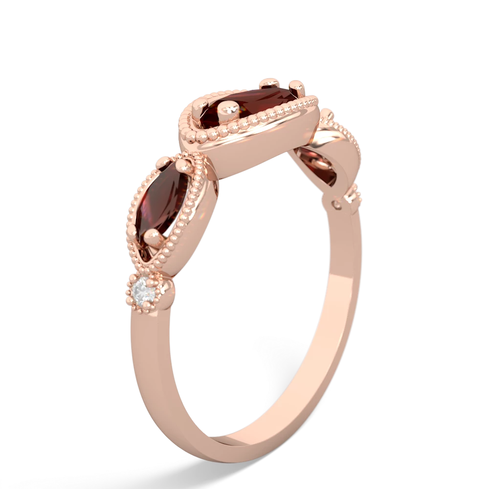 Onyx Milgrain Marquise 14K Rose Gold ring R5700