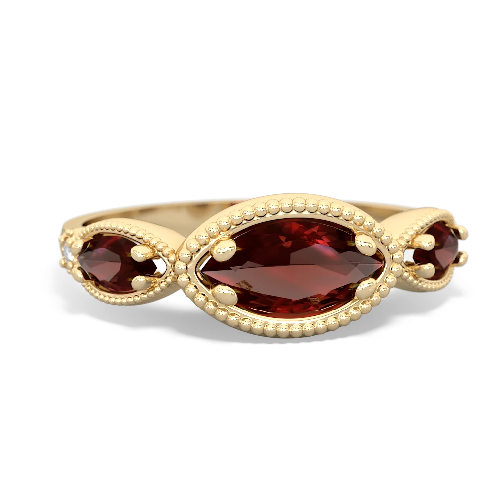 Ruby Milgrain Marquise 14K Yellow Gold ring R5700