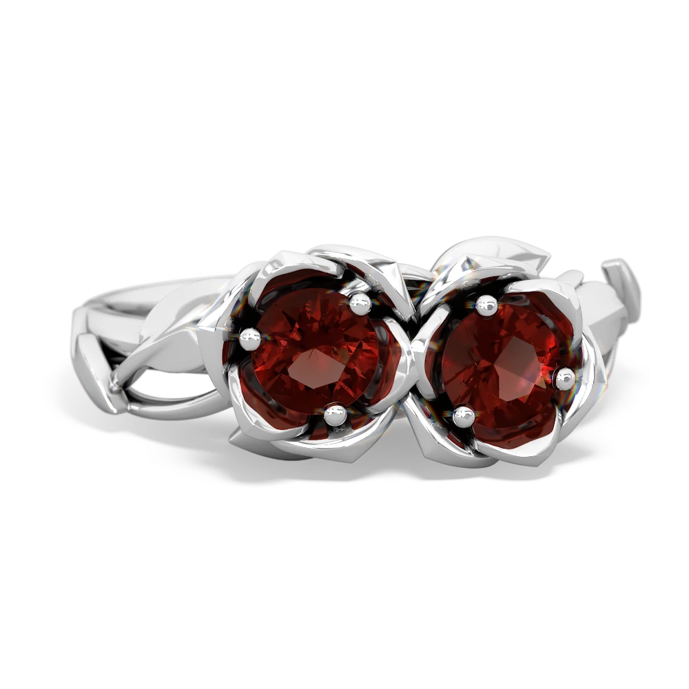 Garnet Rose Garden 14K White Gold ring R5510