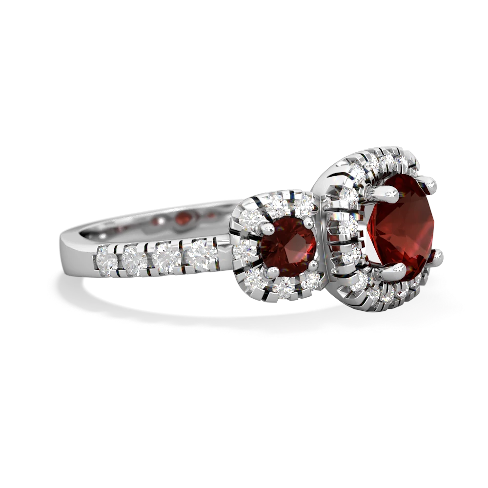 Lab Ruby Regal Halo 14K White Gold ring R5350