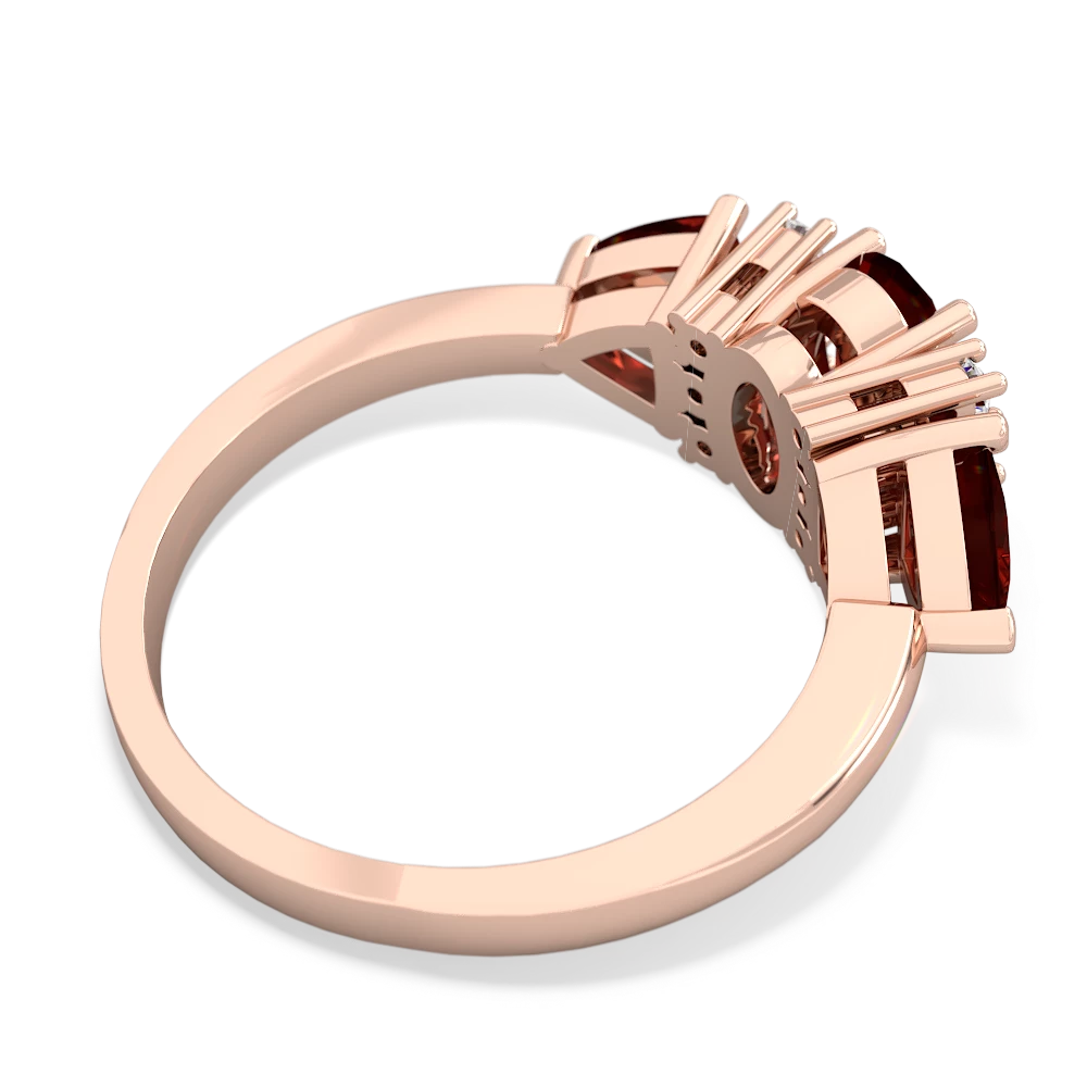 Smoky Quartz Antique Style Three Stone 14K Rose Gold ring R2186