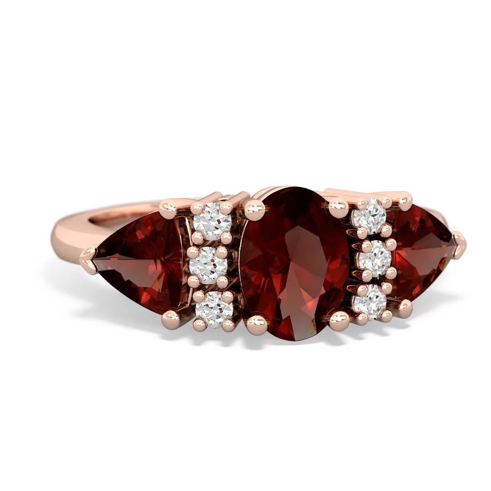 Ruby Antique Style Three Stone 14K Rose Gold ring R2186