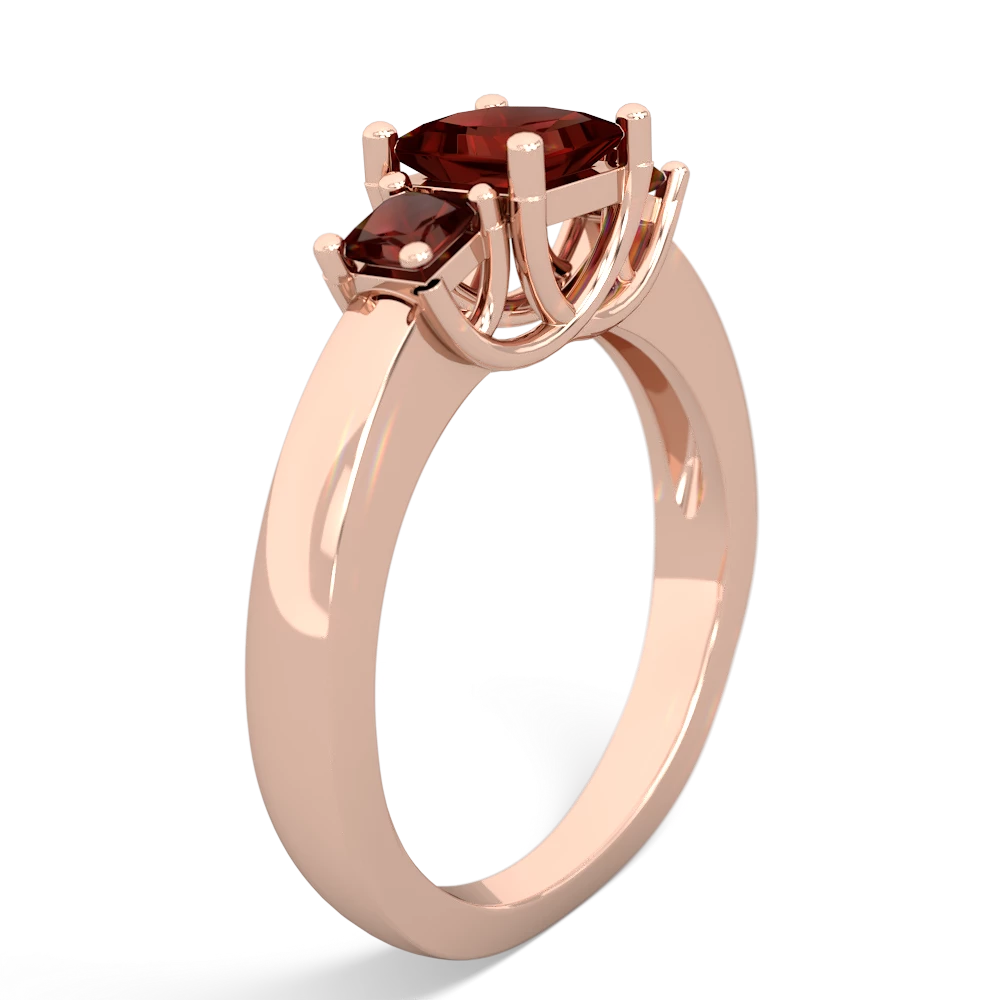 Lab Pink Sapphire Three Stone Trellis 14K Rose Gold ring R4015