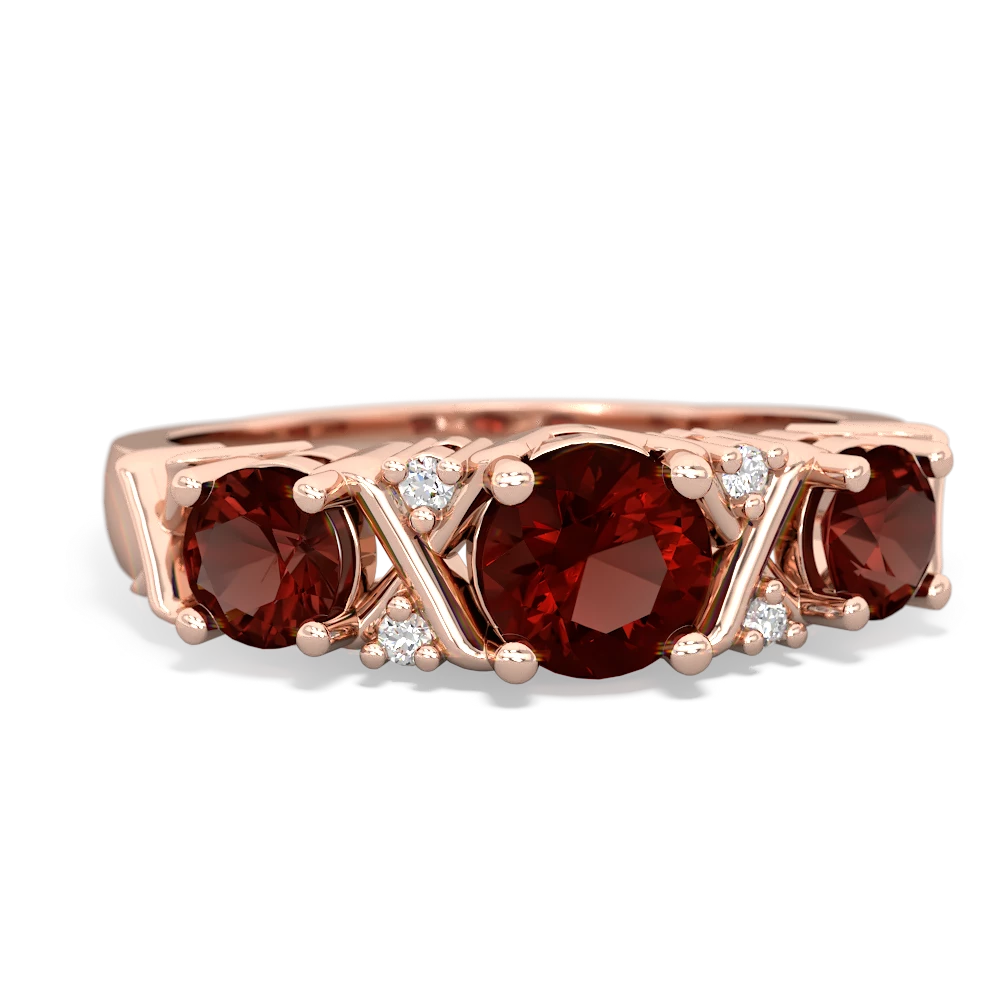 Garnet Hugs And Kisses 14K Rose Gold ring R5016