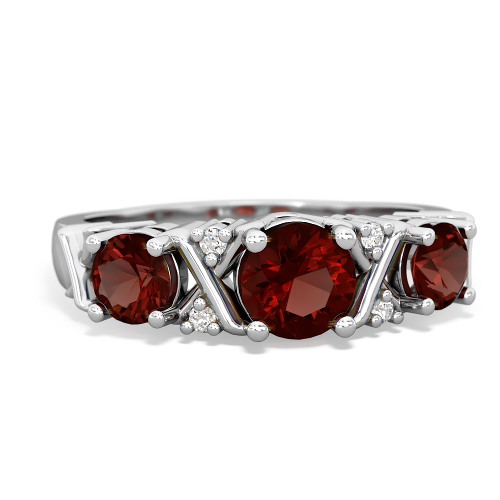 Ruby Hugs And Kisses 14K White Gold ring R5016