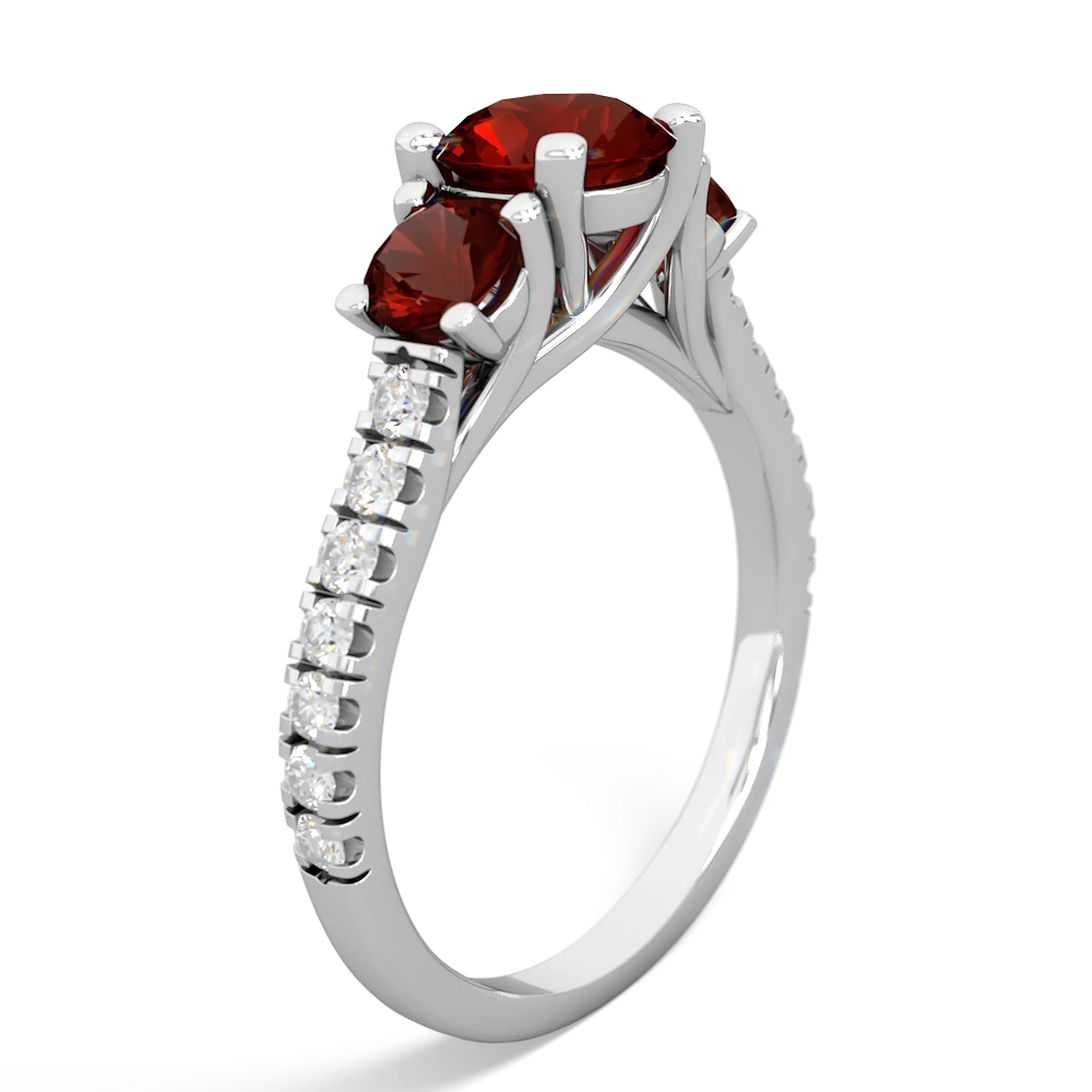 Lab Ruby Pave Trellis 14K White Gold ring R5500