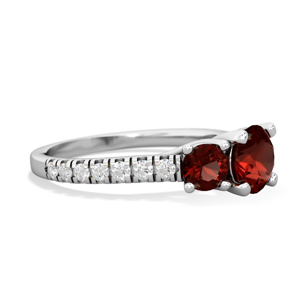 Garnet Pave Trellis 14K White Gold ring R5500