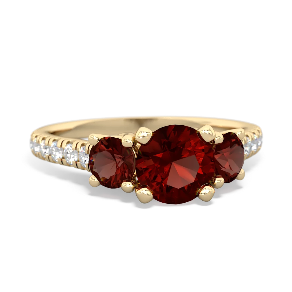 Garnet Pave Trellis 14K Yellow Gold ring R5500