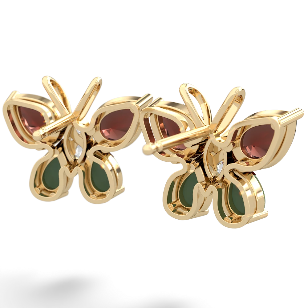 Garnet Butterfly 14K Yellow Gold earrings E2215