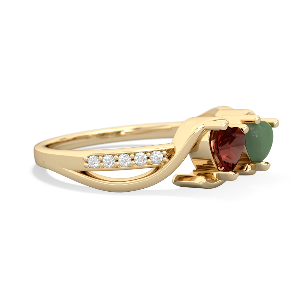 Garnet Side By Side 14K Yellow Gold ring R3090