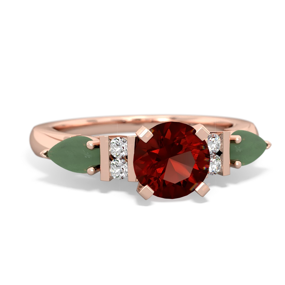 Garnet 6Mm Round Eternal Embrace Engagement 14K Rose Gold ring R2005