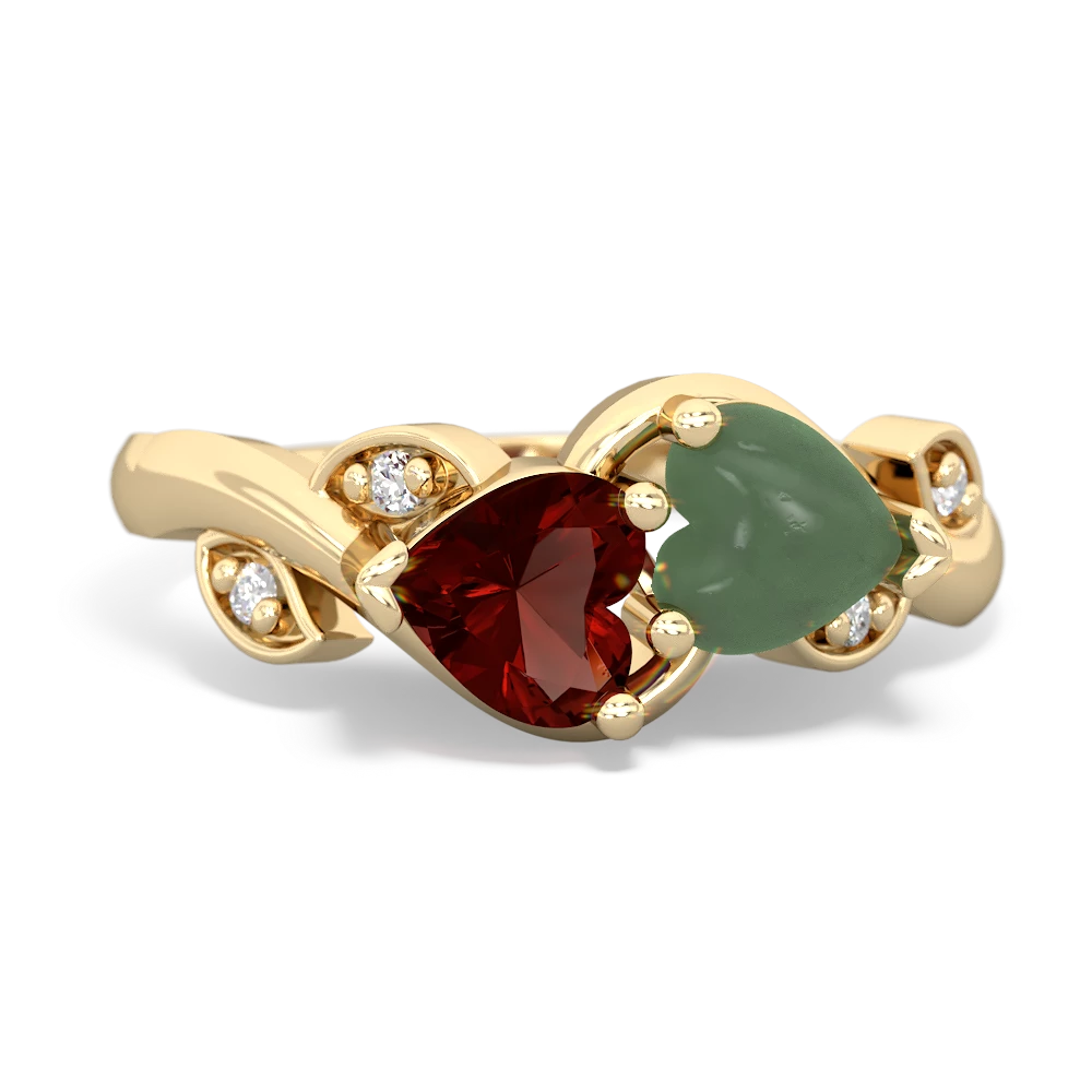 Garnet Floral Elegance 14K Yellow Gold ring R5790