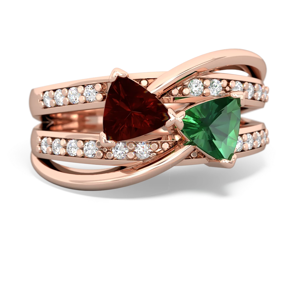 Garnet Bowtie 14K Rose Gold ring R2360