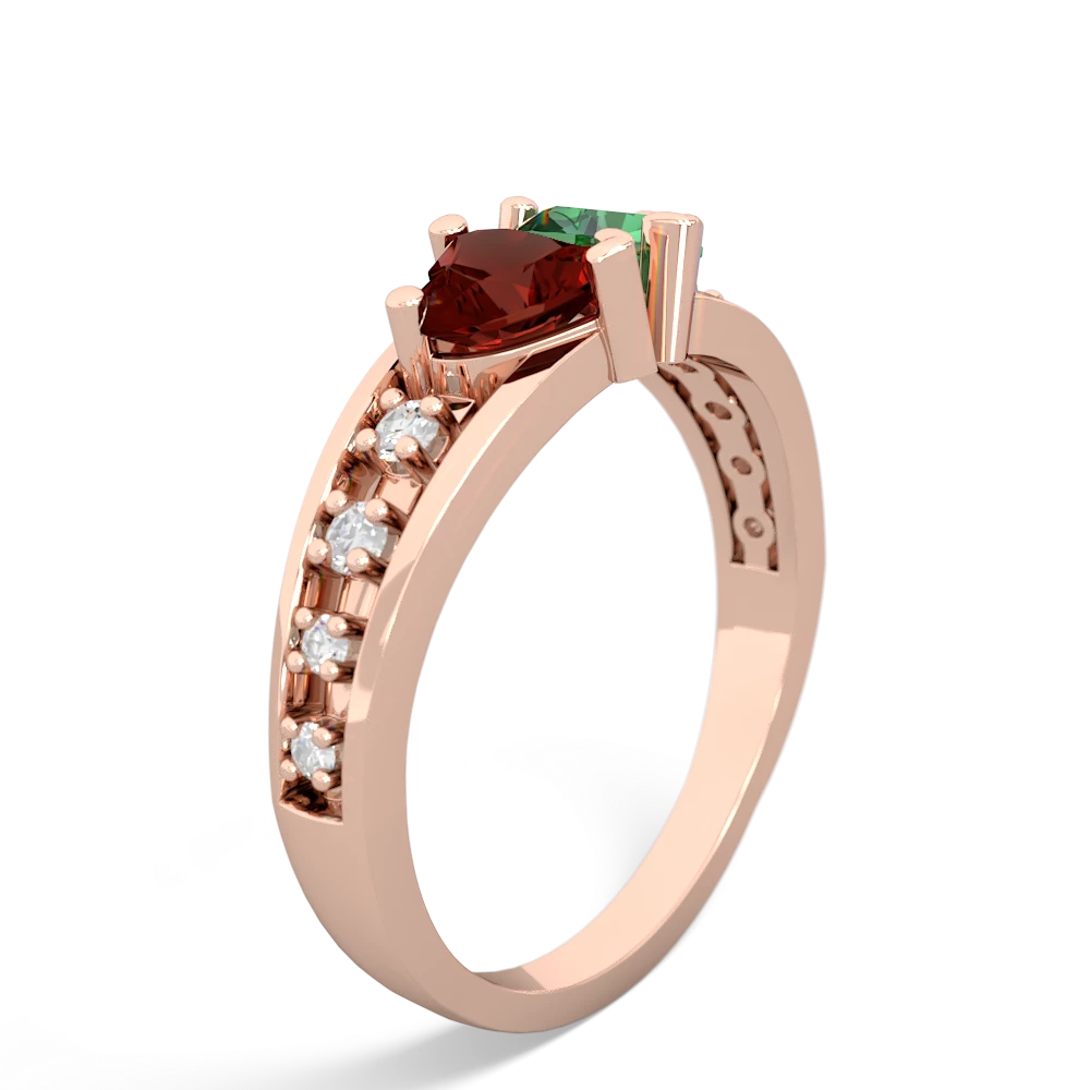 Garnet Heart To Heart 14K Rose Gold ring R3342