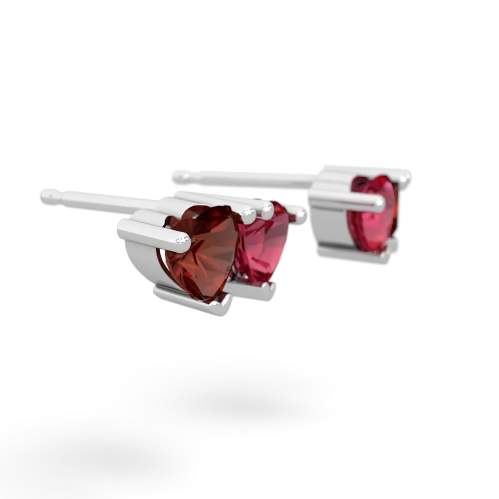 Garnet Sweethearts 14K White Gold earrings E5260