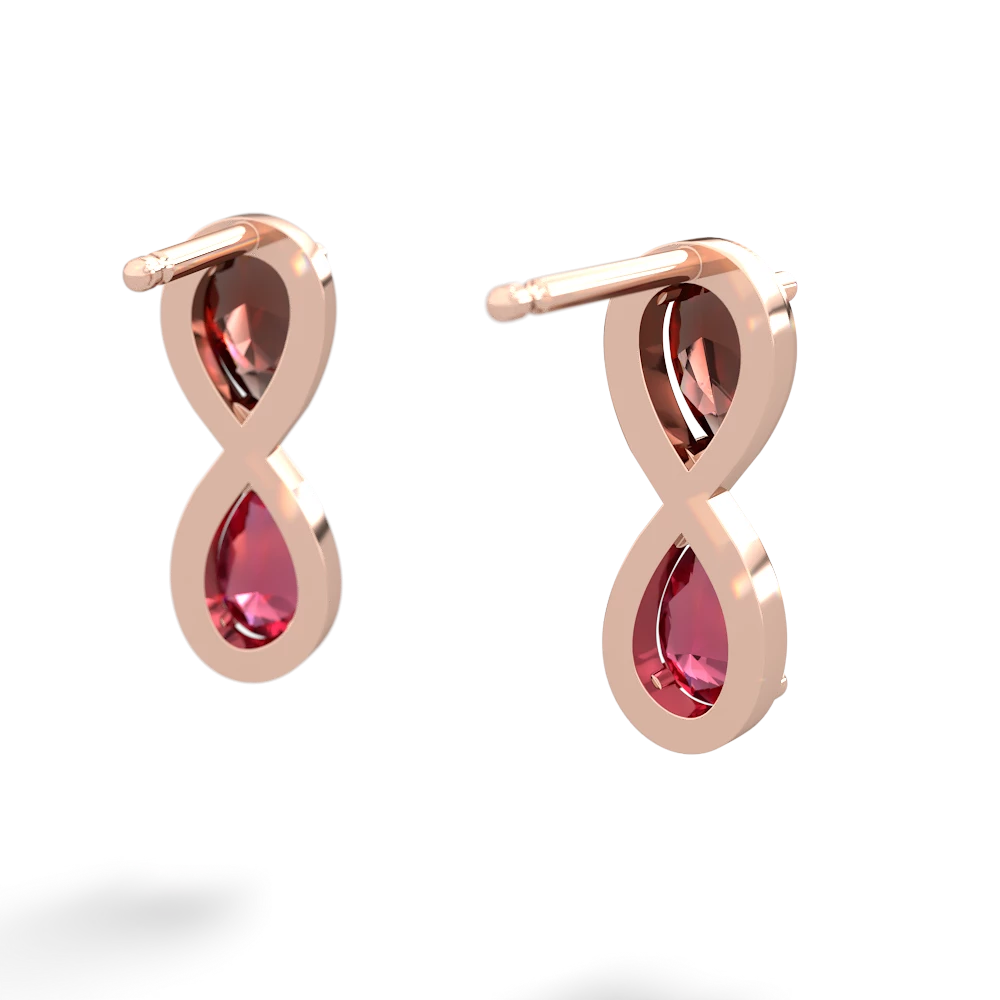 Garnet Infinity 14K Rose Gold earrings E5050