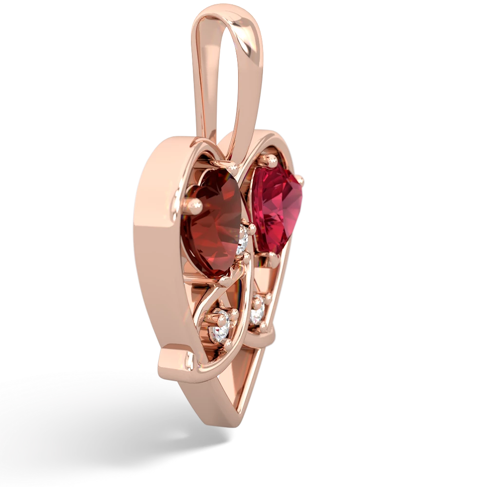 Garnet Celtic Trinity Heart 14K Rose Gold pendant P5331