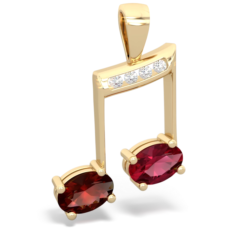 Garnet Color Of Music 14K Yellow Gold pendant P3334