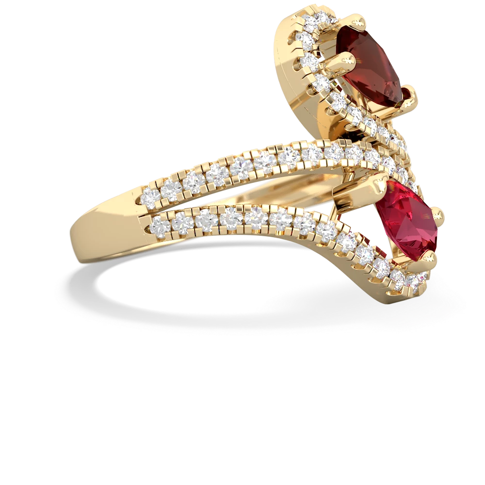 Garnet Diamond Dazzler 14K Yellow Gold ring R3000