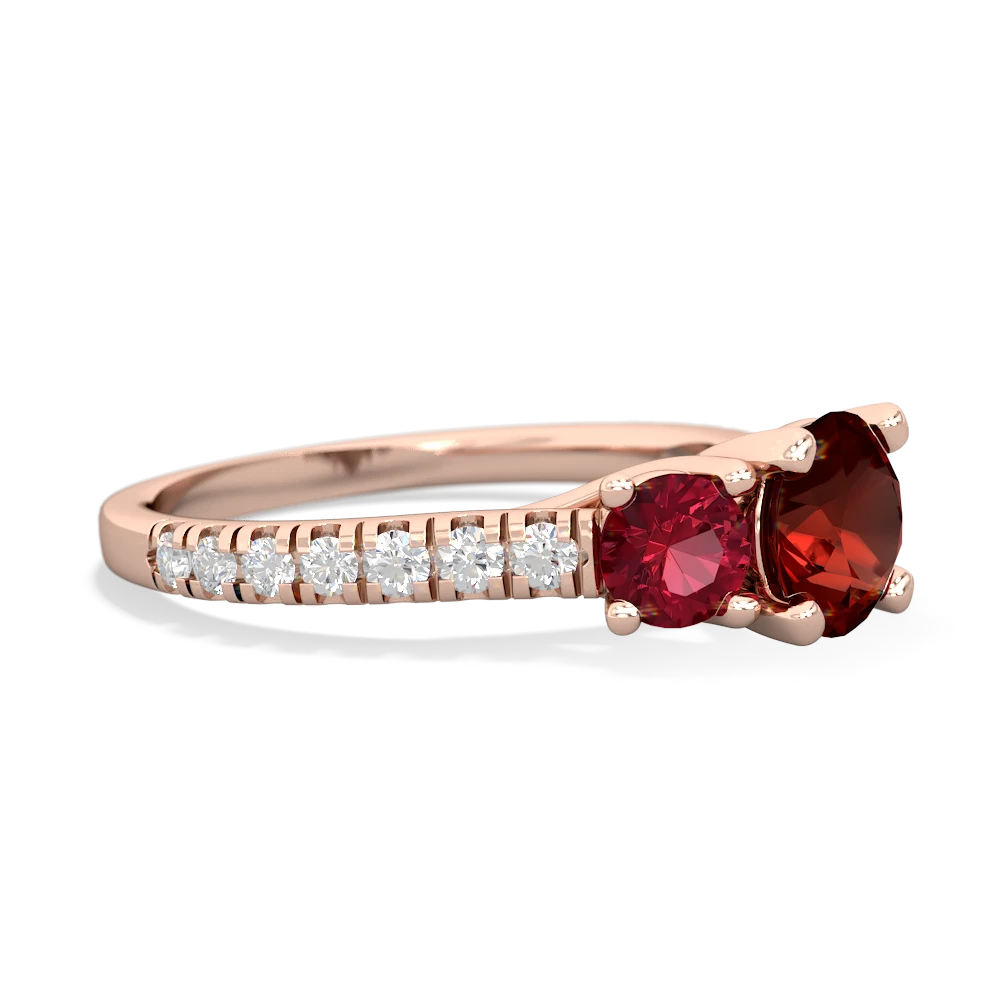 Garnet Pave Trellis 14K Rose Gold ring R5500