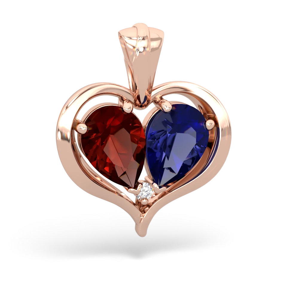 Garnet Two Become One 14K Rose Gold pendant P5330