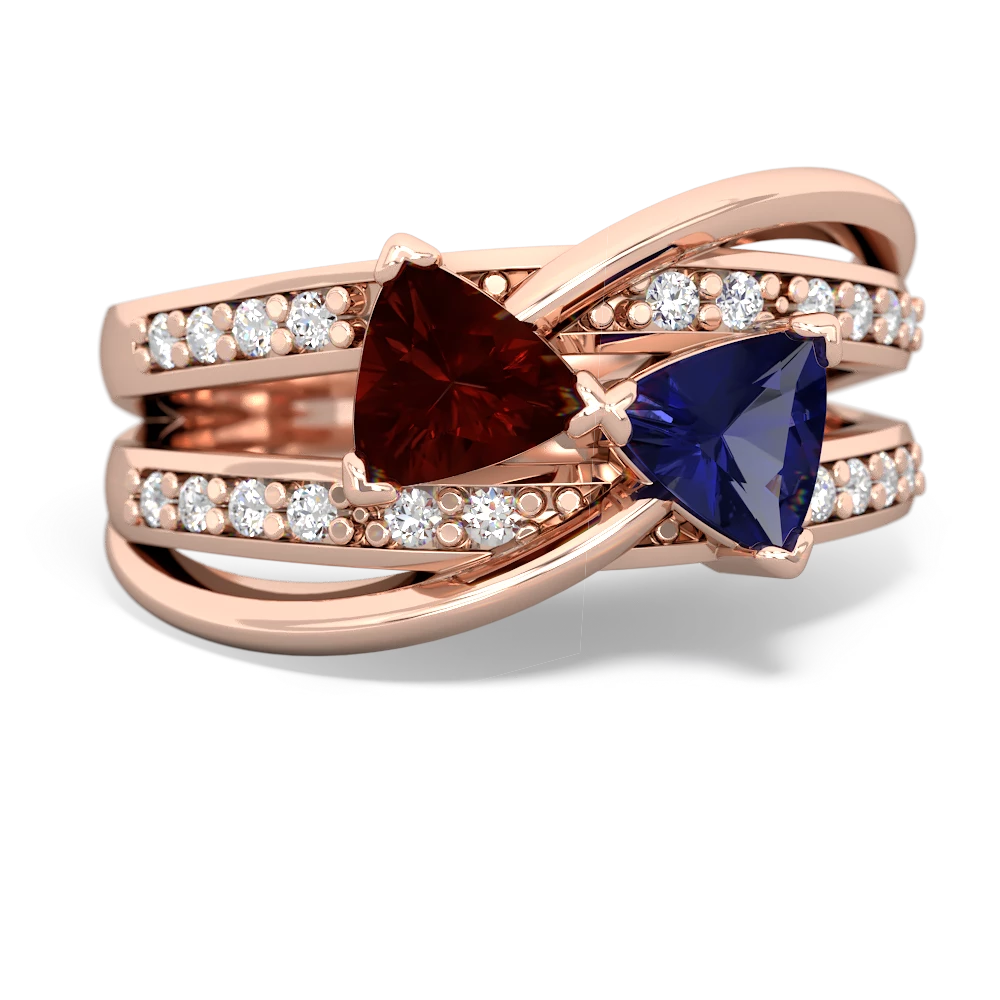 Garnet Bowtie 14K Rose Gold ring R2360