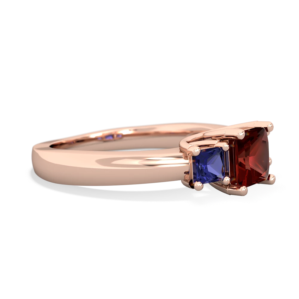 Garnet Three Stone Trellis 14K Rose Gold ring R4015