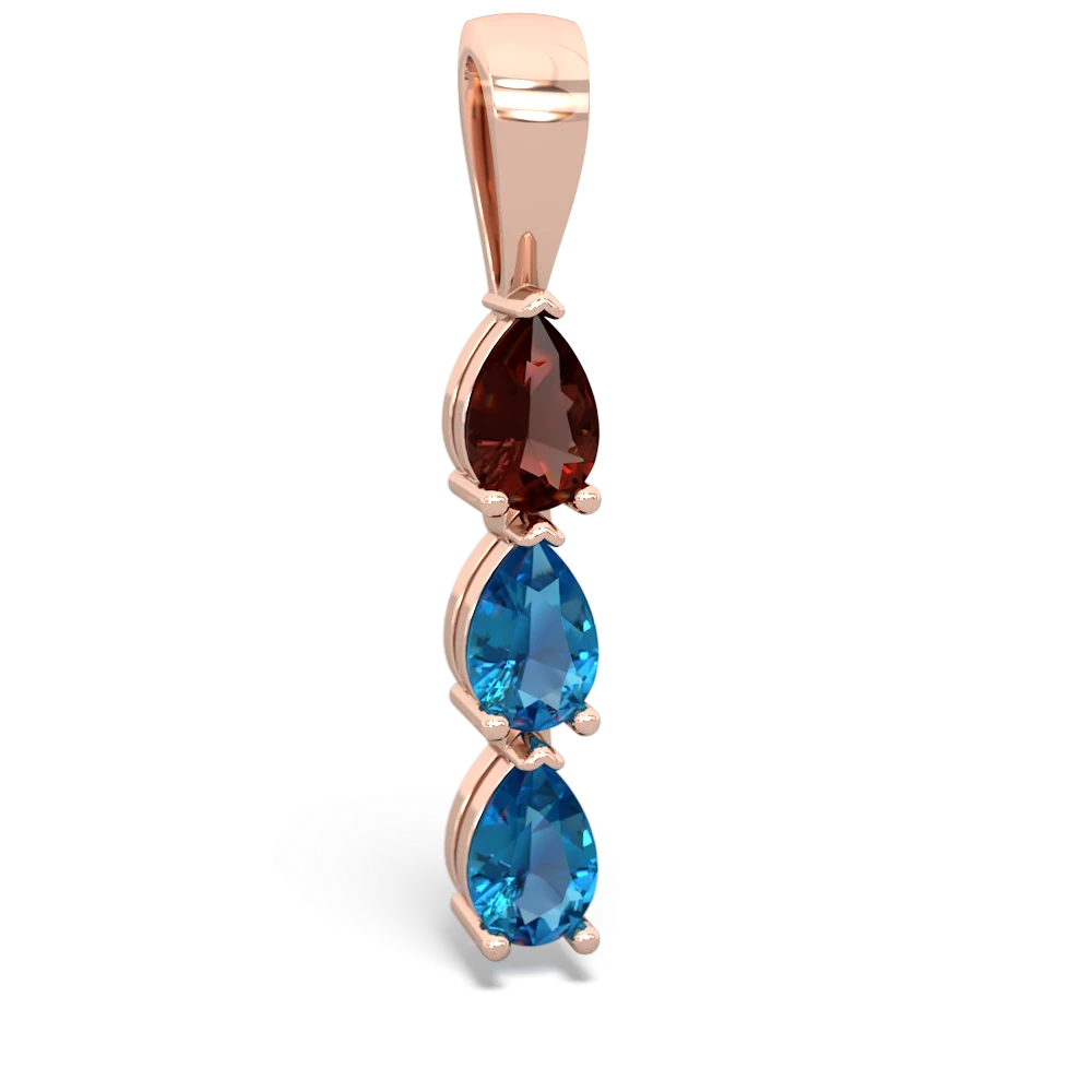 Garnet Dew Drops 14K Rose Gold pendant P2251