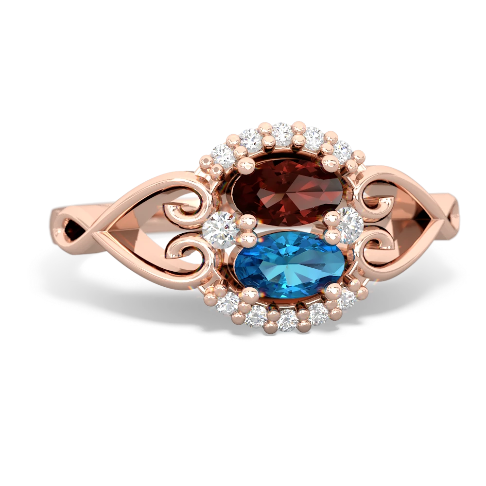 Garnet Love Nest 14K Rose Gold ring R5860