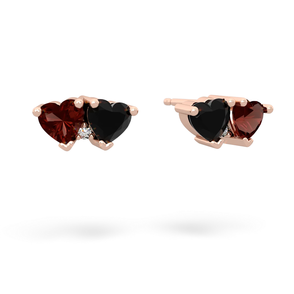 Garnet Sweethearts 14K Rose Gold earrings E5260