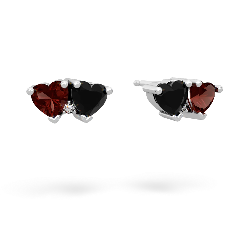 Garnet Sweethearts 14K White Gold earrings E5260