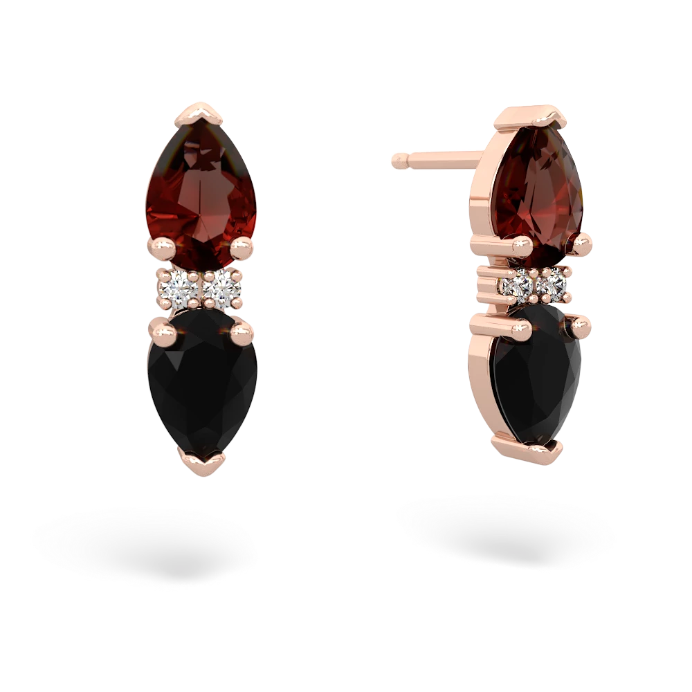 Garnet Bowtie Drop 14K Rose Gold earrings E0865