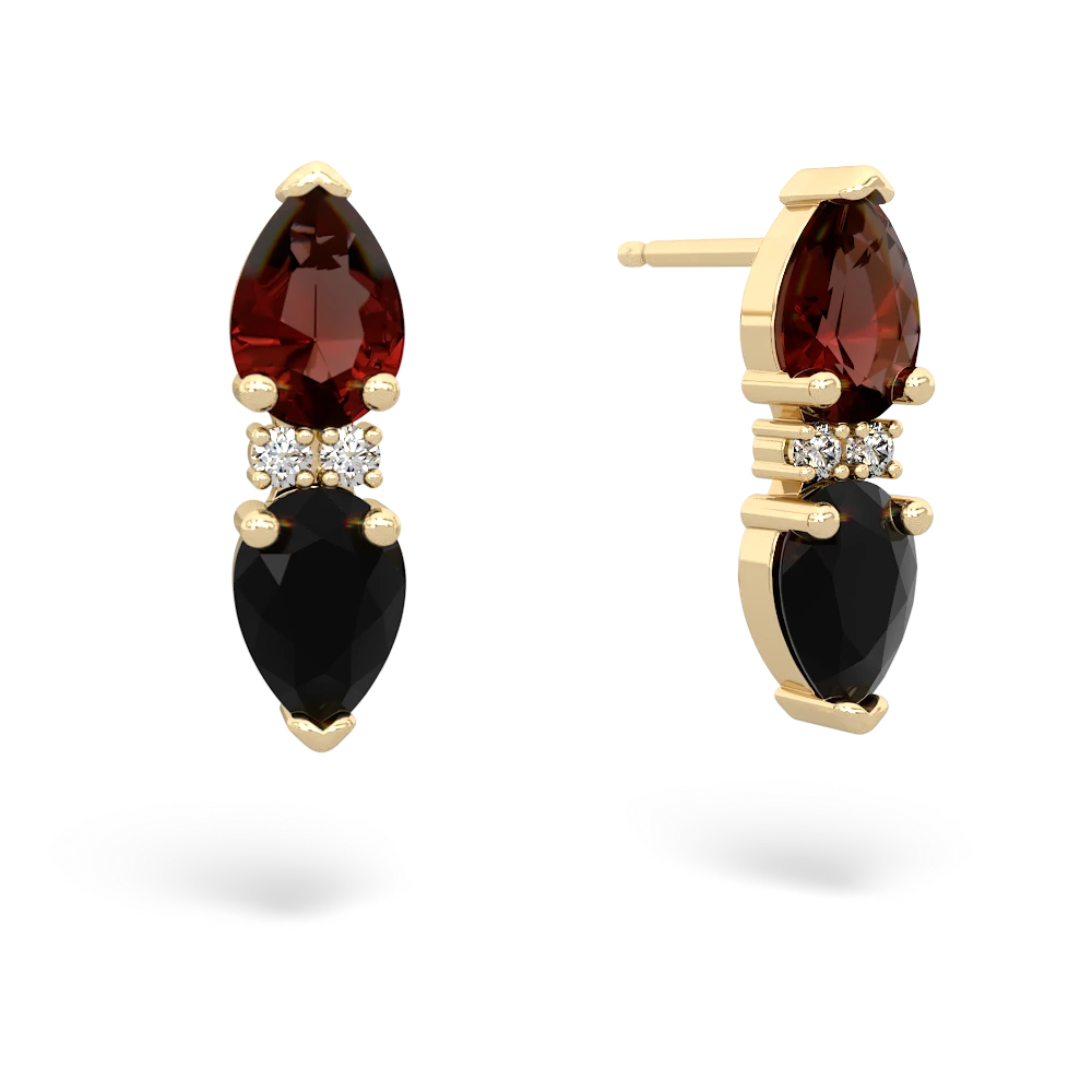 Garnet Bowtie Drop 14K Yellow Gold earrings E0865