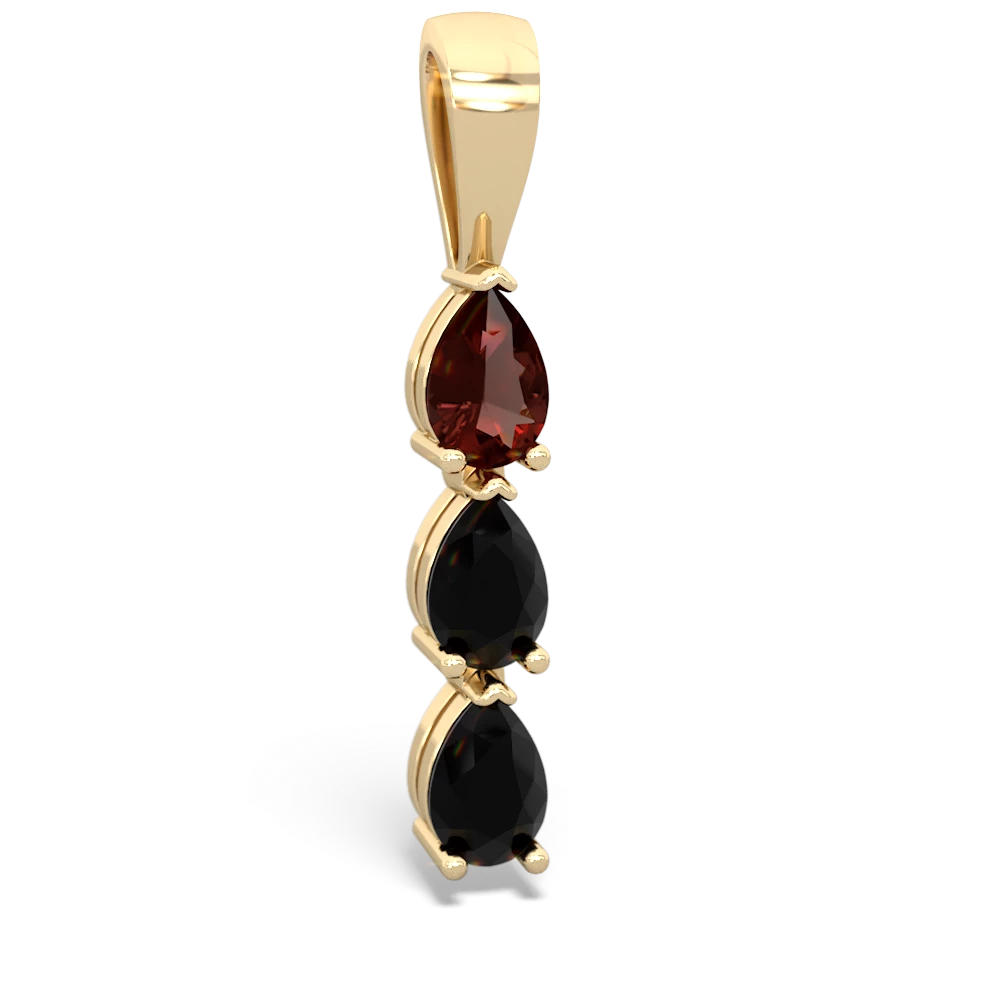 Garnet Dew Drops 14K Yellow Gold pendant P2251