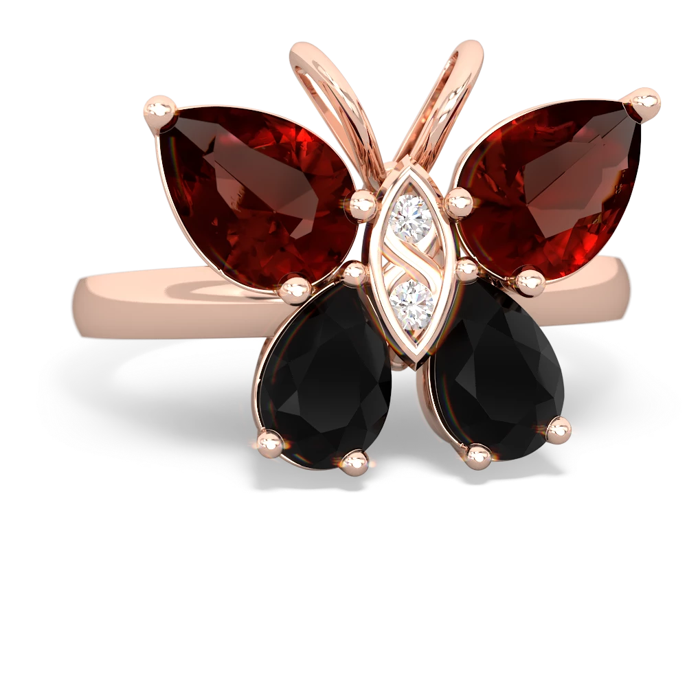 Garnet Butterfly 14K Rose Gold ring R2215