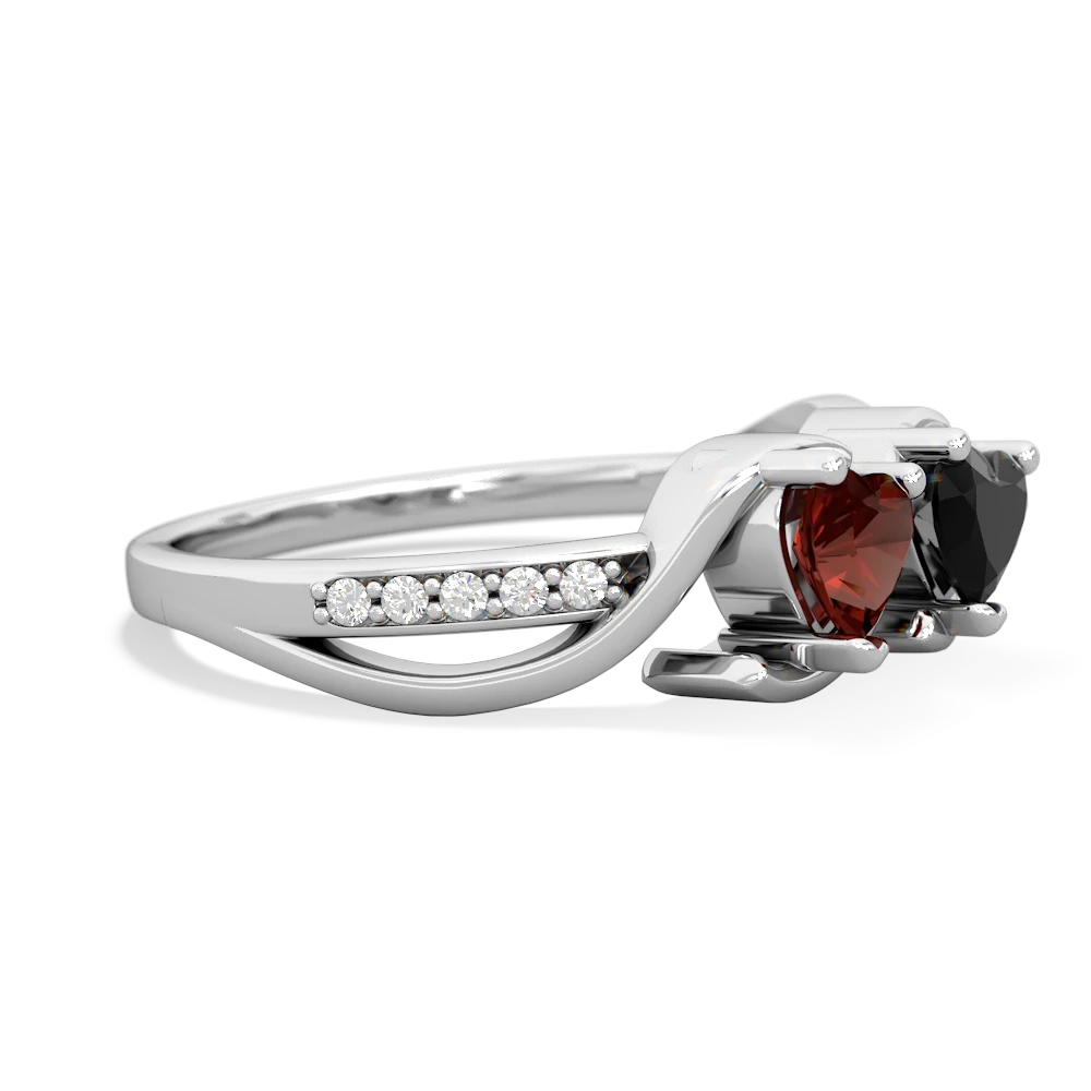 Garnet Side By Side 14K White Gold ring R3090