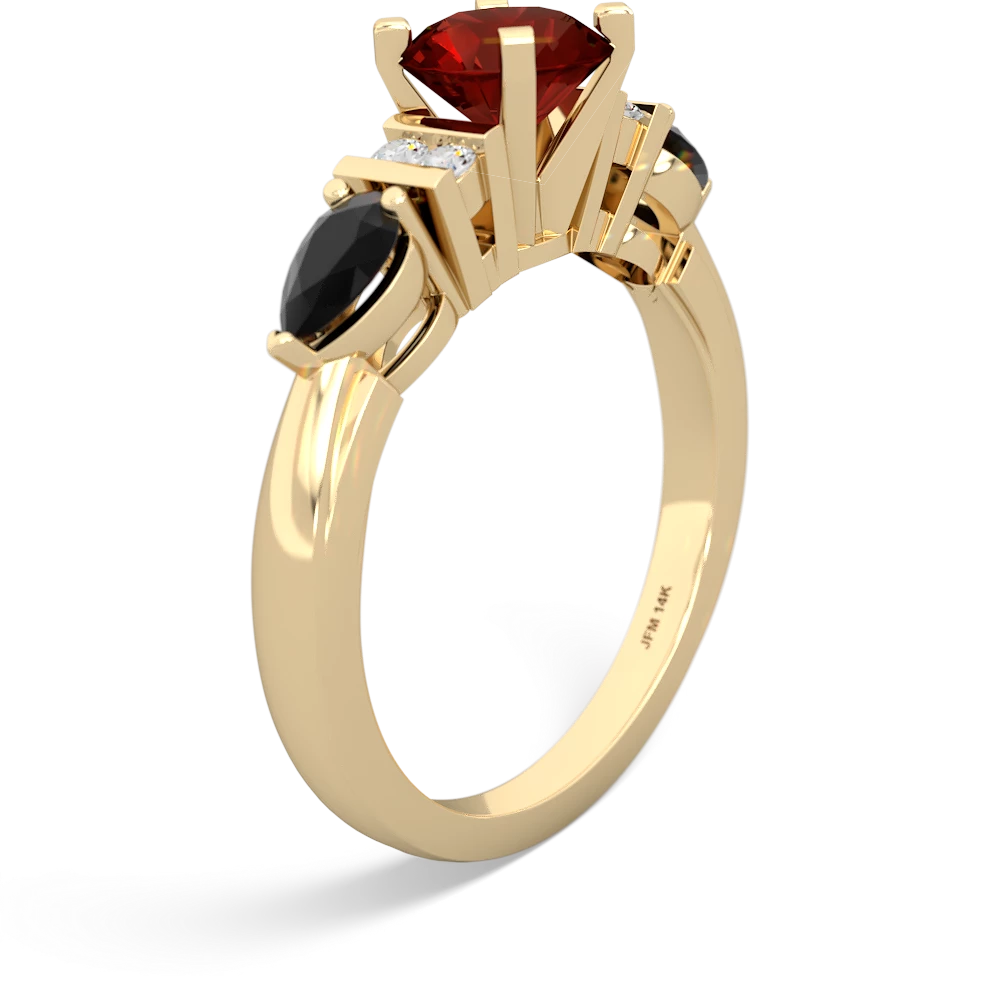 Garnet 6Mm Round Eternal Embrace Engagement 14K Yellow Gold ring R2005