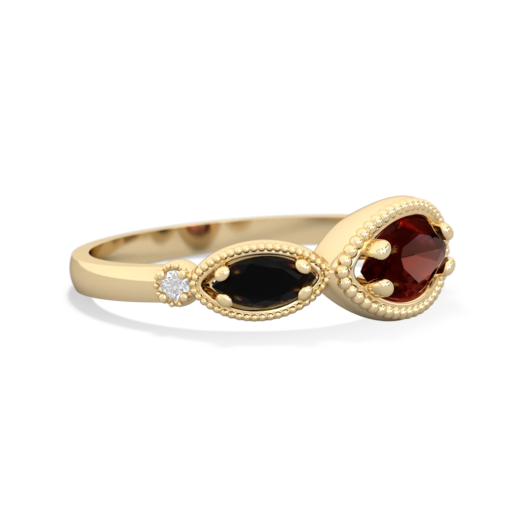 Garnet Milgrain Marquise 14K Yellow Gold ring R5700