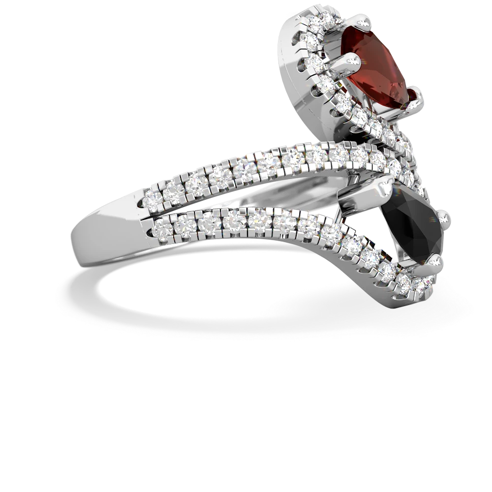 Garnet Diamond Dazzler 14K White Gold ring R3000